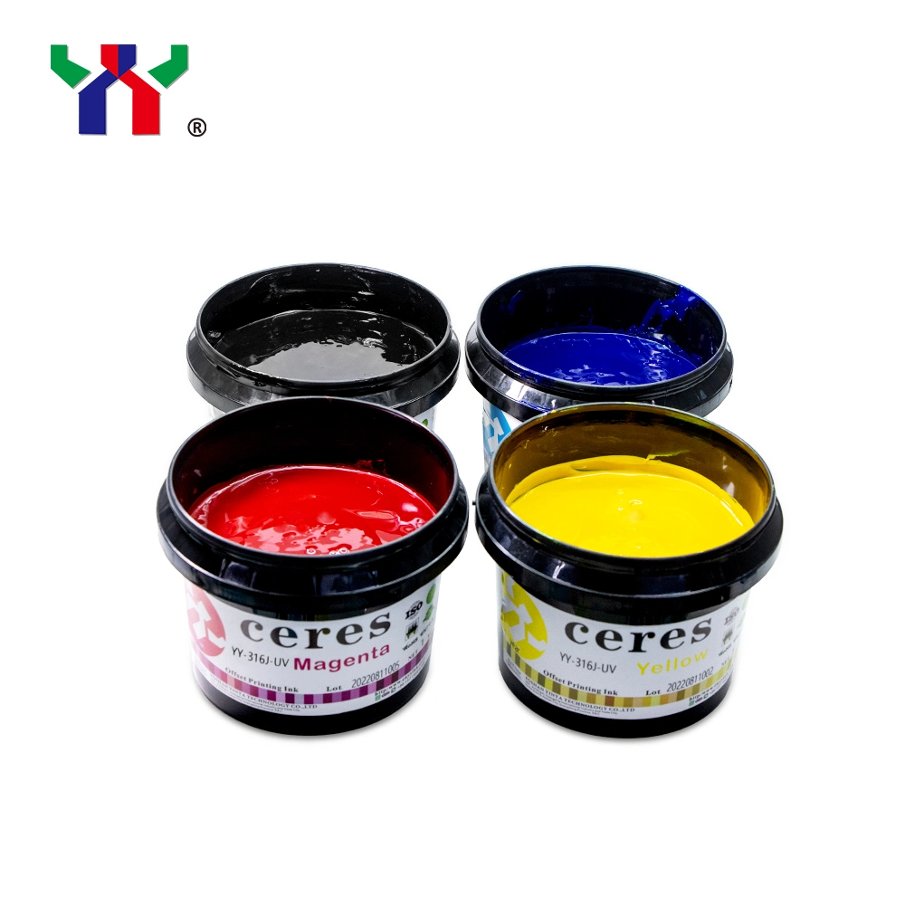 High Quality Ceres UV Offset Ink for Cup, High Adhesive Force for Cards, Cmyk Color, 1kg/Can