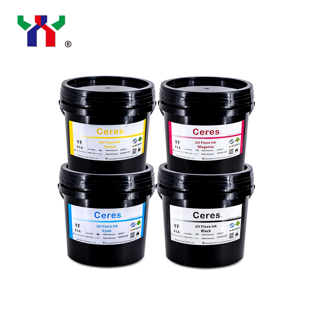 High Quality Ceres Strong Adhesive Force UV/LED Flexo Printing Ink for Paper and Label Printing (PP, PET materials) , Color Magenta
